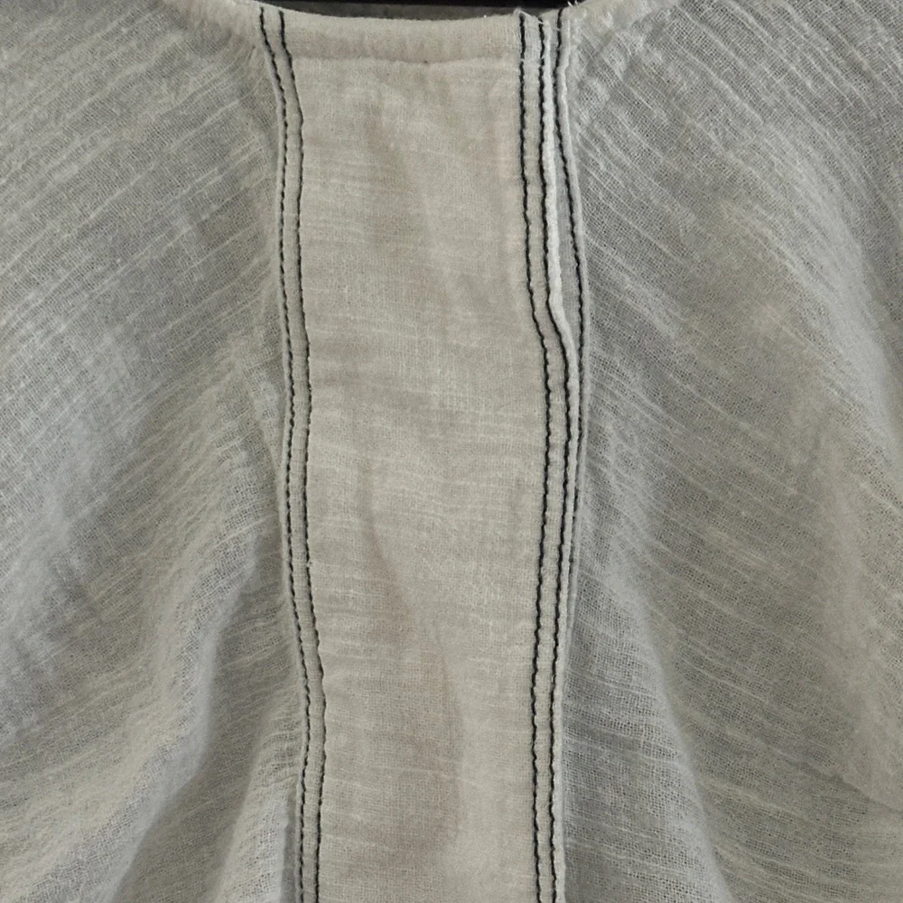 Free People Day Dreaming Blouse Ivory Crop Balloon Sleeve Top NWOT Sz S